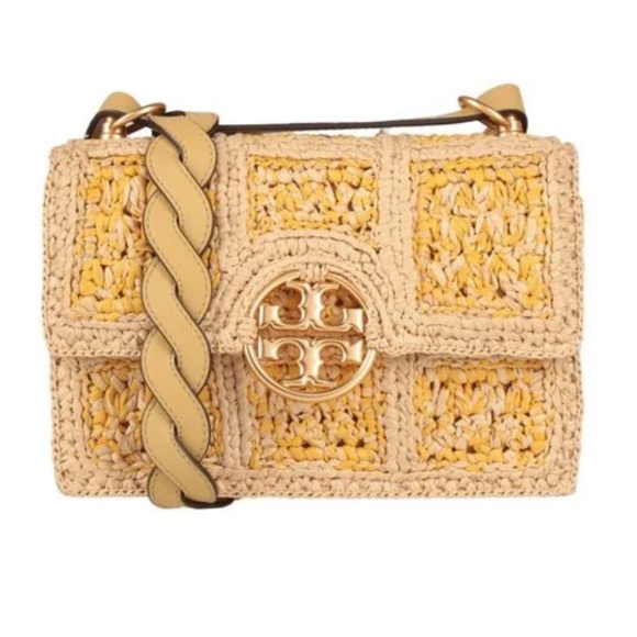 Tory Burch Miller Raffia Mini Bag - NWT - Yellow - Picture 3 of 9